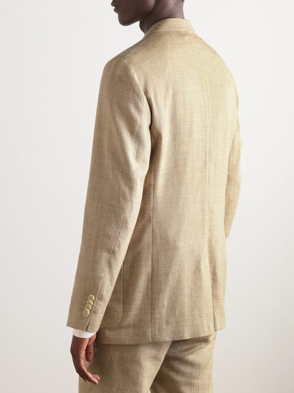 Wool, Silk and Linen-Blend Suit Jacket - BK Wool, Silk and Linen-Blend Suit Jacket - BK