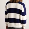 Logo-Intarsia Striped Cotton Sweater - BK Logo-Intarsia Striped Cotton Sweater - BK