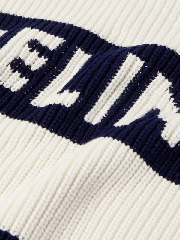 Logo-Intarsia Striped Cotton Sweater - CU Logo-Intarsia Striped Cotton Sweater - CU