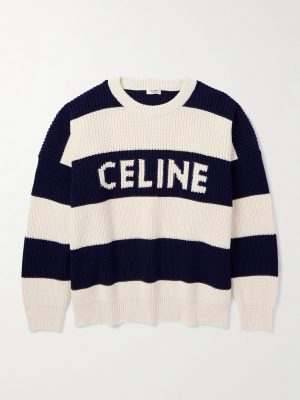 Logo-Intarsia Striped Cotton Sweater Logo-Intarsia Striped Cotton Sweater