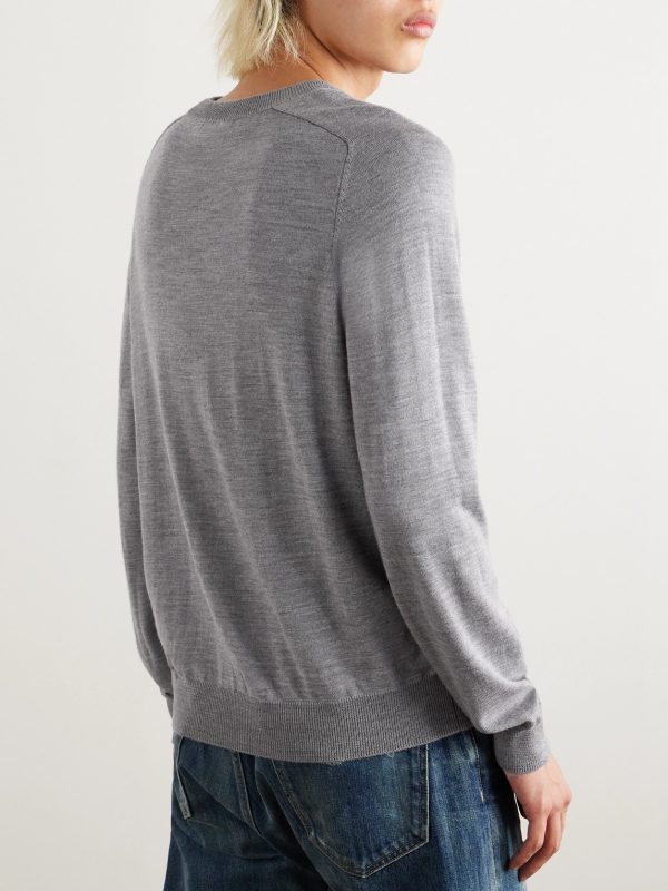 Logo-Embroidered Wool Sweater - BK Logo-Embroidered Wool Sweater - BK