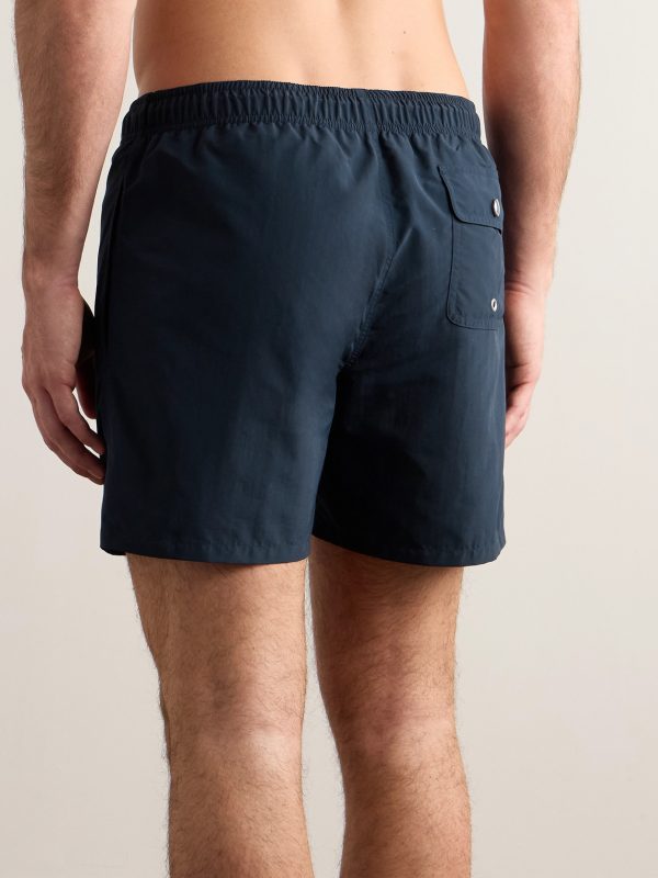 Straight-Leg Mid-Length Logo-Embroidered Swim Shorts - BK