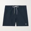 Straight-Leg Mid-Length Logo-Embroidered Swim Shorts