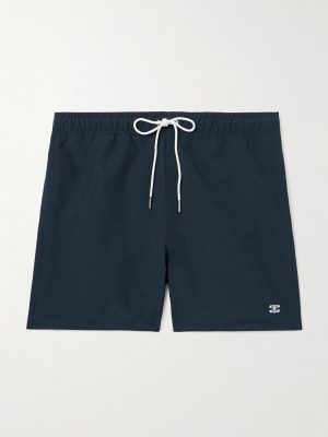 Straight-Leg Mid-Length Logo-Embroidered Swim Shorts Straight-Leg Mid-Length Logo-Embroidered Swim Shorts