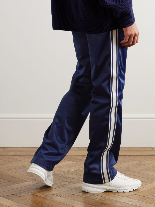 Straight-Leg Logo-Embroidered Striped Jersey Track Pants - BK Straight-Leg Logo-Embroidered Striped Jersey Track Pants - BK