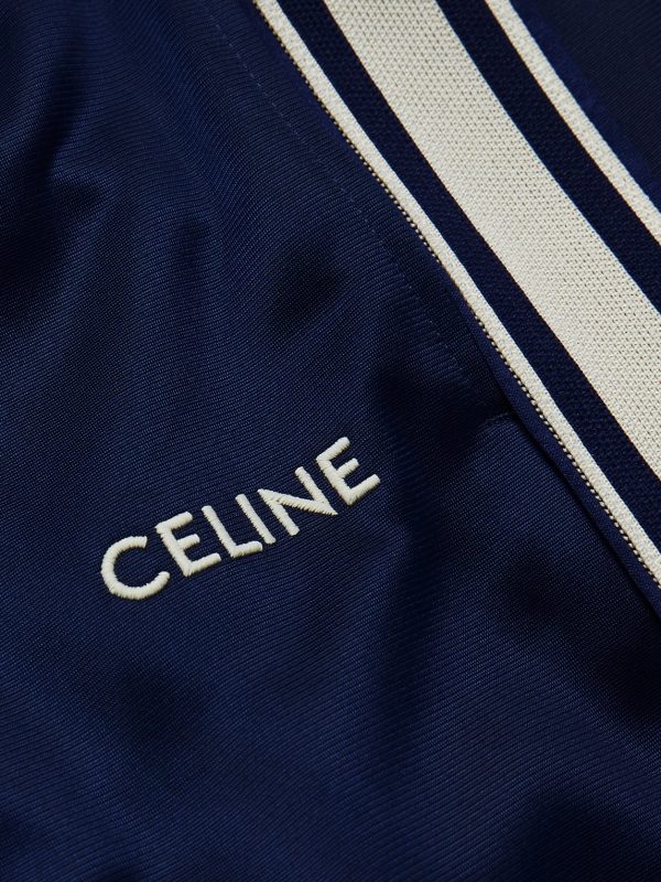 Straight-Leg Logo-Embroidered Striped Jersey Track Pants - E1 Straight-Leg Logo-Embroidered Striped Jersey Track Pants - E1