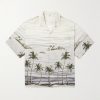 Camp-Collar Printed Satin Shirt Camp-Collar Printed Satin Shirt