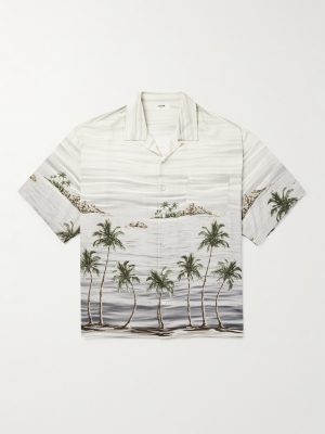 Camp-Collar Printed Satin Shirt Camp-Collar Printed Satin Shirt