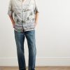 Camp-Collar Printed Satin Shirt - OU Camp-Collar Printed Satin Shirt - OU