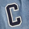 Teddy Logo-Appliquéd Denim, Leather and Jersey Hooded Varsity Jacket - E1 Teddy Logo-Appliquéd Denim, Leather and Jersey Hooded Varsity Jacket - E1