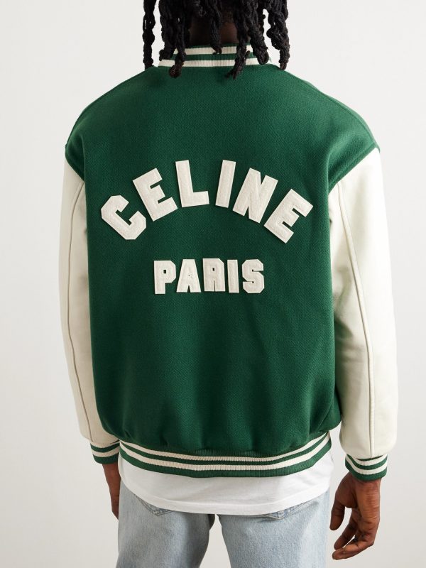 Teddy Logo-Appliquéd Wool-Blend and Leather Varsity Jacket - BK Teddy Logo-Appliquéd Wool-Blend and Leather Varsity Jacket - BK