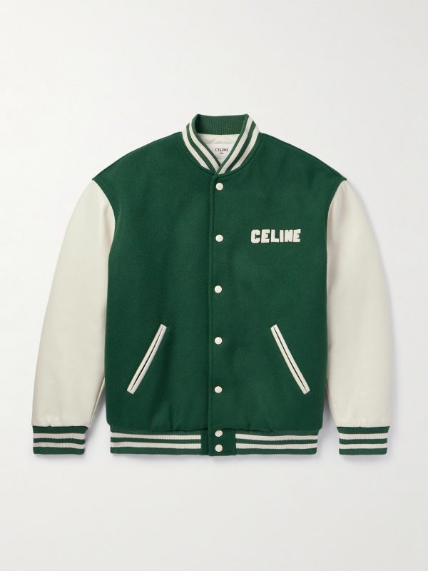 Teddy Logo-Appliquéd Wool-Blend and Leather Varsity Jacket Teddy Logo-Appliquéd Wool-Blend and Leather Varsity Jacket