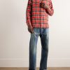 Frayed Checked Cotton-Flannel Shirt - OU Frayed Checked Cotton-Flannel Shirt - OU