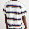 Logo-Embroidered Striped Cotton-Jersey T-Shirt - BK Logo-Embroidered Striped Cotton-Jersey T-Shirt - BK