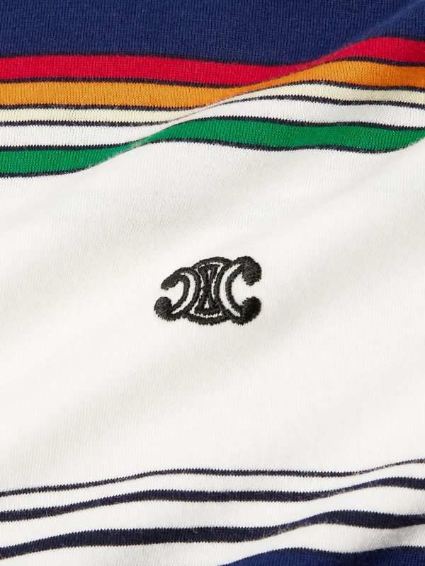 Logo-Embroidered Striped Cotton-Jersey T-Shirt - CU Logo-Embroidered Striped Cotton-Jersey T-Shirt - CU