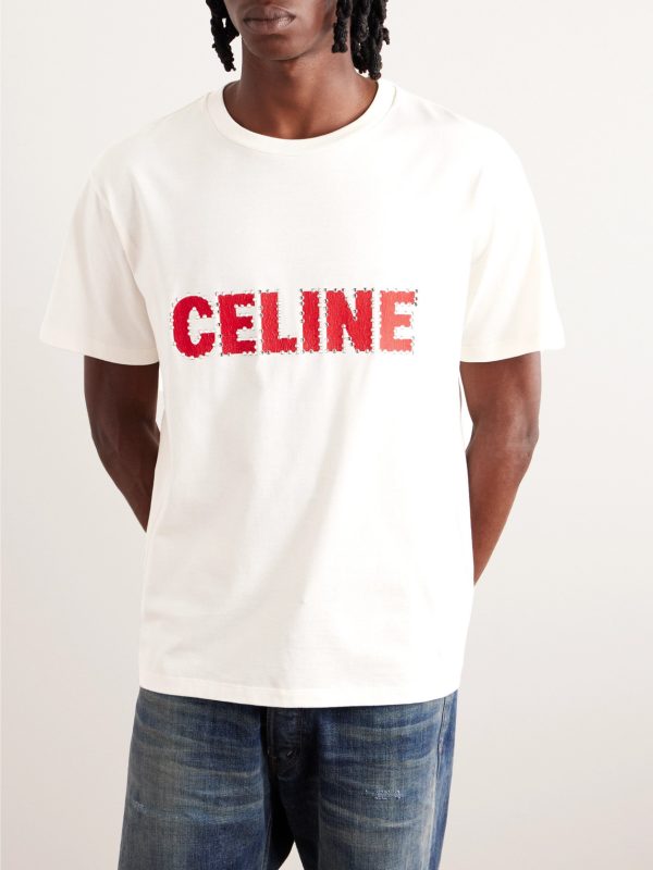 Crystal-Embellished Logo-Print Cotton-Jersey T-Shirt - FR Crystal-Embellished Logo-Print Cotton-Jersey T-Shirt - FR