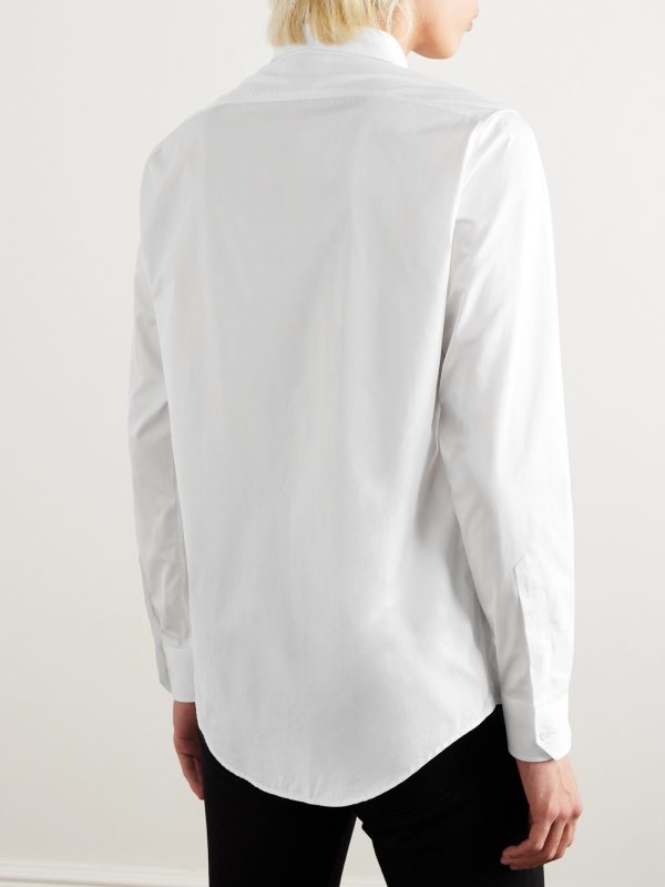 Slim-Fit Logo-Embroidered Cotton-Poplin Shirt - BK Slim-Fit Logo-Embroidered Cotton-Poplin Shirt - BK