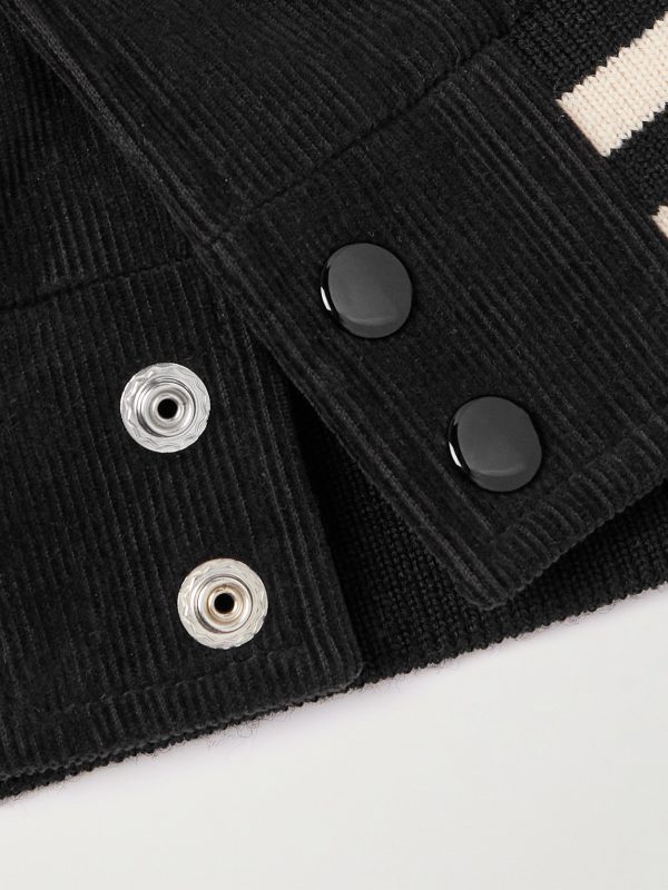 Satin-Trimmed Cotton-Corduroy Bomber Jacket - E1 Satin-Trimmed Cotton-Corduroy Bomber Jacket - E1