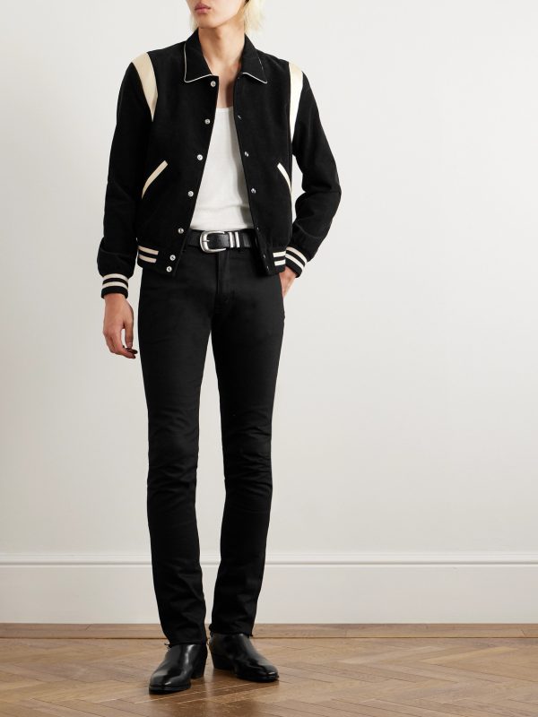 Satin-Trimmed Cotton-Corduroy Bomber Jacket - OU Satin-Trimmed Cotton-Corduroy Bomber Jacket - OU