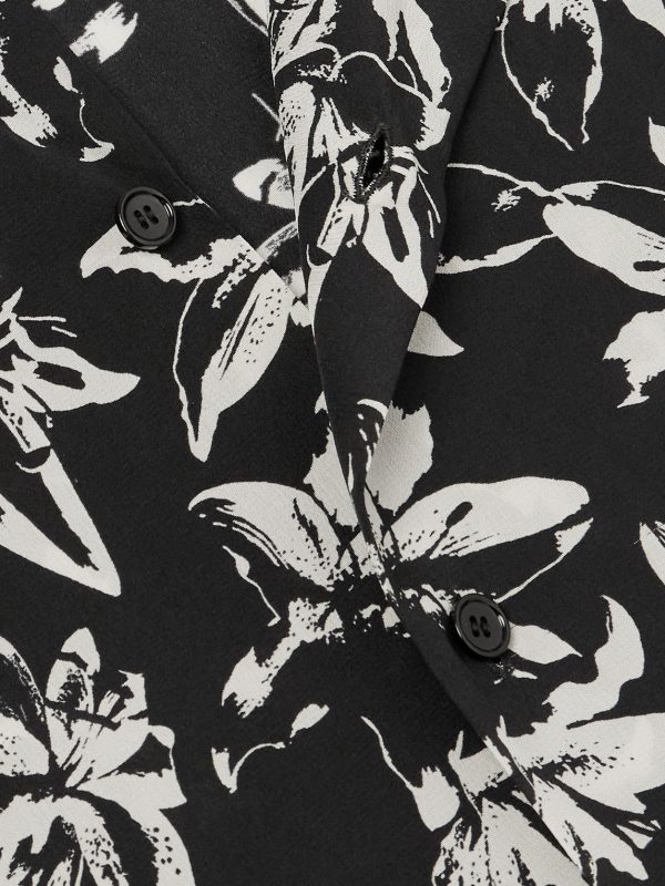 Camp-Collar Floral-Print Silk-Satin Shirt - CU