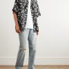 Camp-Collar Floral-Print Silk-Satin Shirt - OU