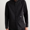 Slim-Fit Mandarin-Collar Logo-Embroidered Cotton-Poplin Shirt - FR Slim-Fit Mandarin-Collar Logo-Embroidered Cotton-Poplin Shirt - FR