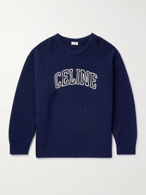 Logo-Embroidered Ribbed Wool Sweater Logo-Embroidered Ribbed Wool Sweater