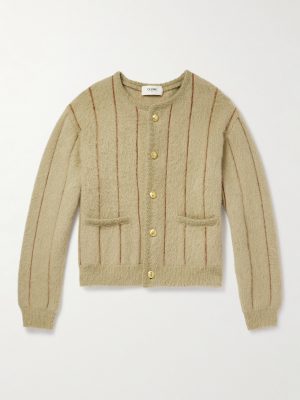 Striped Mohair-Blend Cardigan