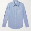 Logo-Embroidered Cotton-Chambray Shirt