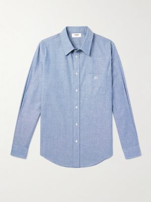 Logo-Embroidered Cotton-Chambray Shirt Logo-Embroidered Cotton-Chambray Shirt