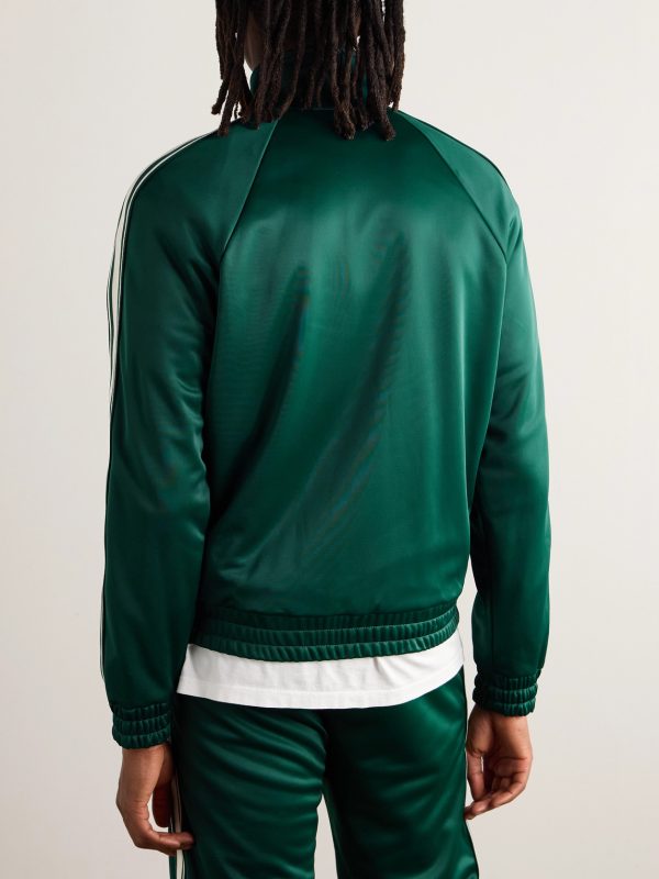 Striped Logo-Embroidered Jersey Track Jacket - BK Striped Logo-Embroidered Jersey Track Jacket - BK