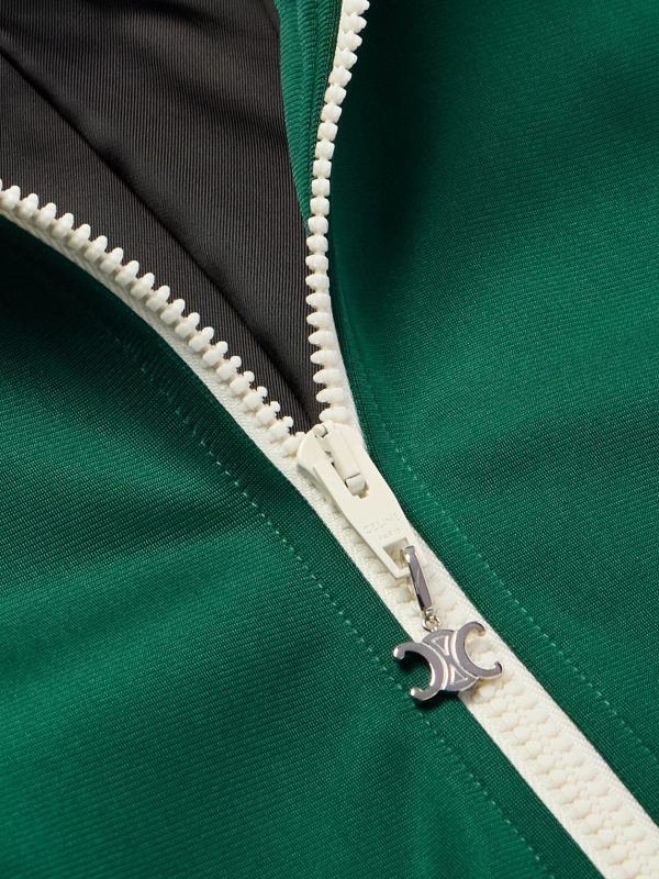 Striped Logo-Embroidered Jersey Track Jacket - CU Striped Logo-Embroidered Jersey Track Jacket - CU