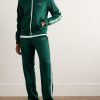 Striped Logo-Embroidered Jersey Track Jacket - OU Striped Logo-Embroidered Jersey Track Jacket - OU