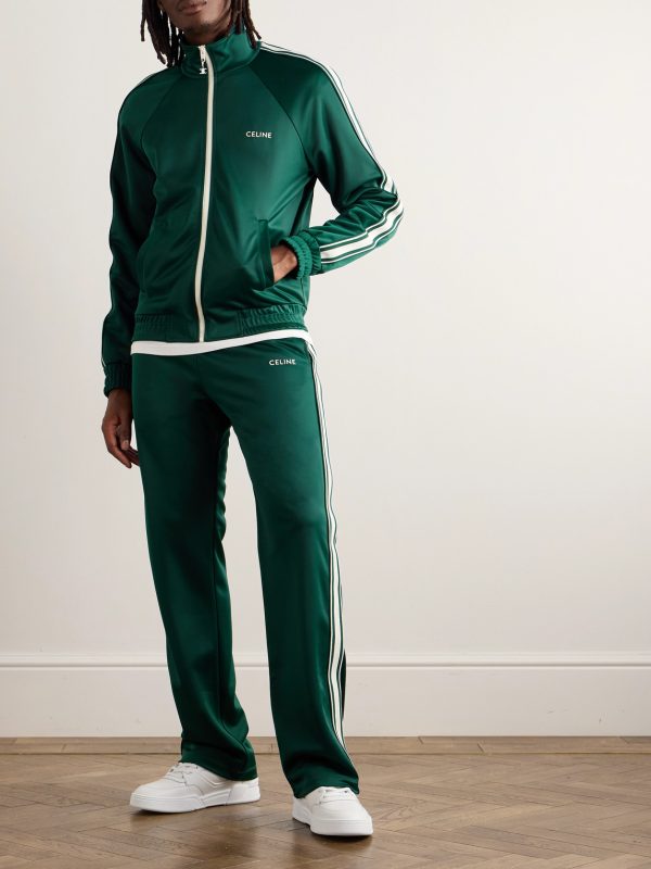 Striped Logo-Embroidered Jersey Track Jacket - OU Striped Logo-Embroidered Jersey Track Jacket - OU