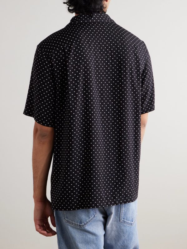 Convertible-Collar Logo-Print Woven Shirt - BK Convertible-Collar Logo-Print Woven Shirt - BK
