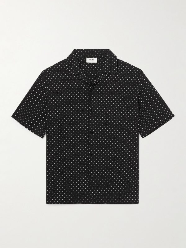 Convertible-Collar Logo-Print Woven Shirt Convertible-Collar Logo-Print Woven Shirt