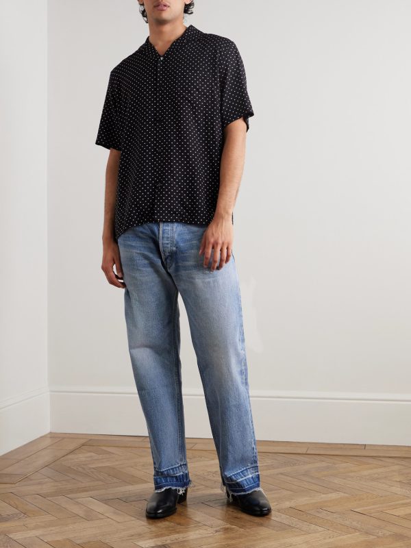 Convertible-Collar Logo-Print Woven Shirt - OU Convertible-Collar Logo-Print Woven Shirt - OU