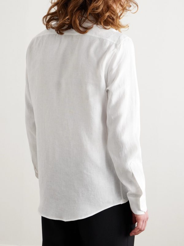 Logo-Embroidered Linen Shirt - BK