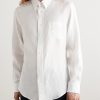 Logo-Embroidered Linen Shirt - FR