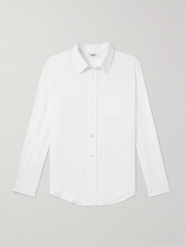 Logo-Embroidered Linen Shirt
