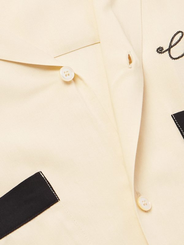 Rockabilly Convertible-Collar Logo-Embroidered Voile Shirt - CU