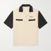 Rockabilly Convertible-Collar Logo-Embroidered Voile Shirt