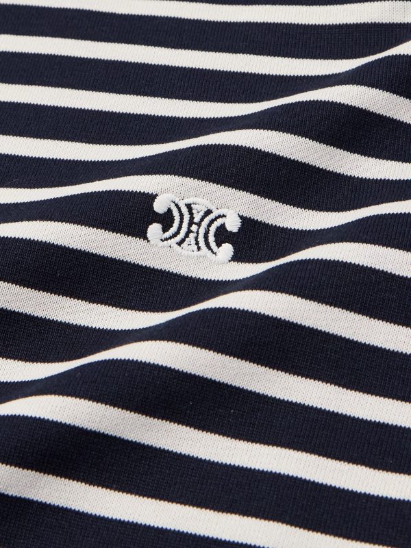 Logo-Embroidered Striped Cotton-Jersey T-Shirt - CU Logo-Embroidered Striped Cotton-Jersey T-Shirt - CU