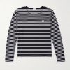 Logo-Embroidered Striped Cotton-Jersey T-Shirt Logo-Embroidered Striped Cotton-Jersey T-Shirt