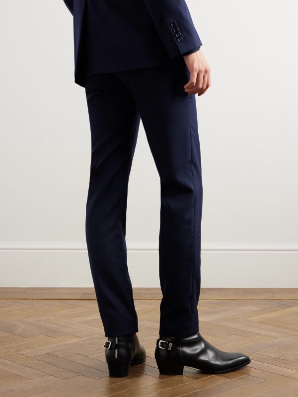 Slim-Fit Cotton-Gabardine Trousers - BK Slim-Fit Cotton-Gabardine Trousers - BK