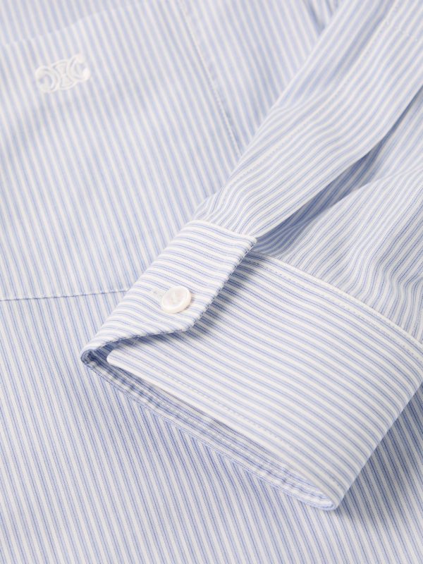 Logo-Embroidered Striped Cotton-Voile Shirt - CU