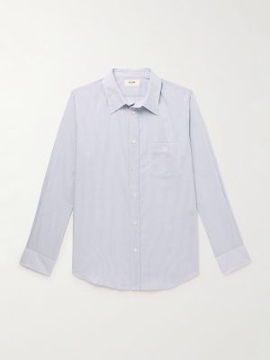 Logo-Embroidered Striped Cotton-Voile Shirt Logo-Embroidered Striped Cotton-Voile Shirt