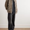 Oversized Logo-Embroidered Leopard-Print Wool-Blend Fleece Jacket - OU