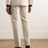 Straight-Leg Pinstriped Wool-Twill Suit Trousers - BK Straight-Leg Pinstriped Wool-Twill Suit Trousers - BK