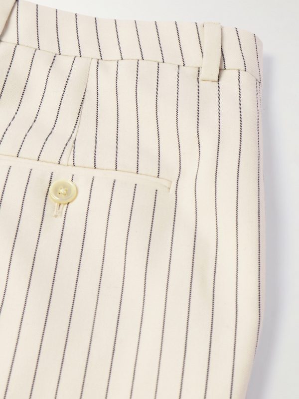 Straight-Leg Pinstriped Wool-Twill Suit Trousers - CU Straight-Leg Pinstriped Wool-Twill Suit Trousers - CU